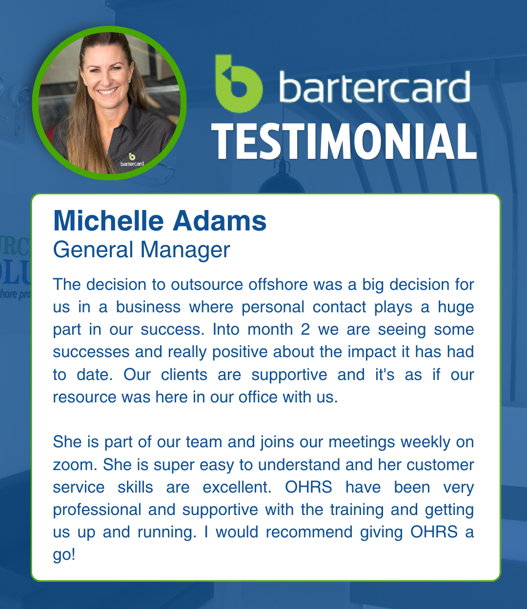 Outsourced HR Solution Testimonial from Bartercard