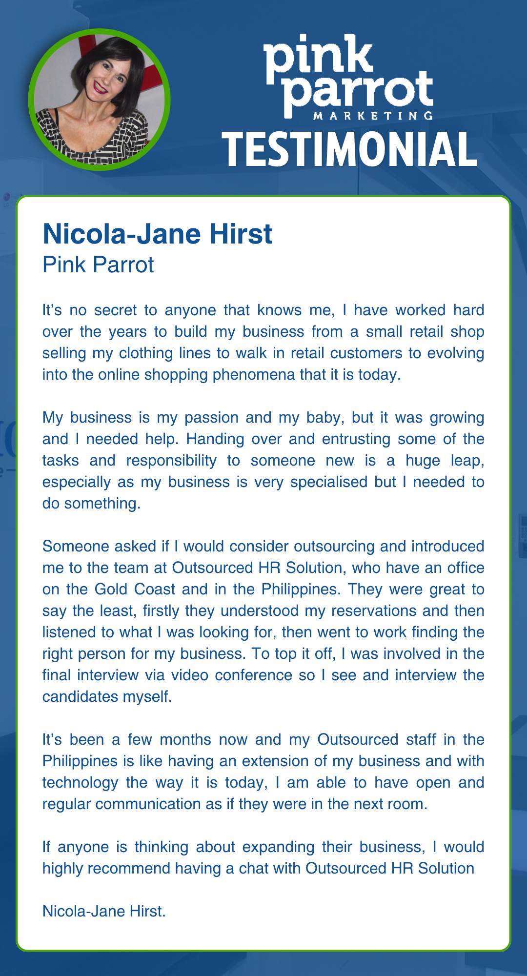 Nicola-Jane Hirst - Client Testimonial